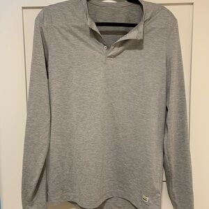 Vuori Gray Long Sleeve Shirt Henley Men’s Small